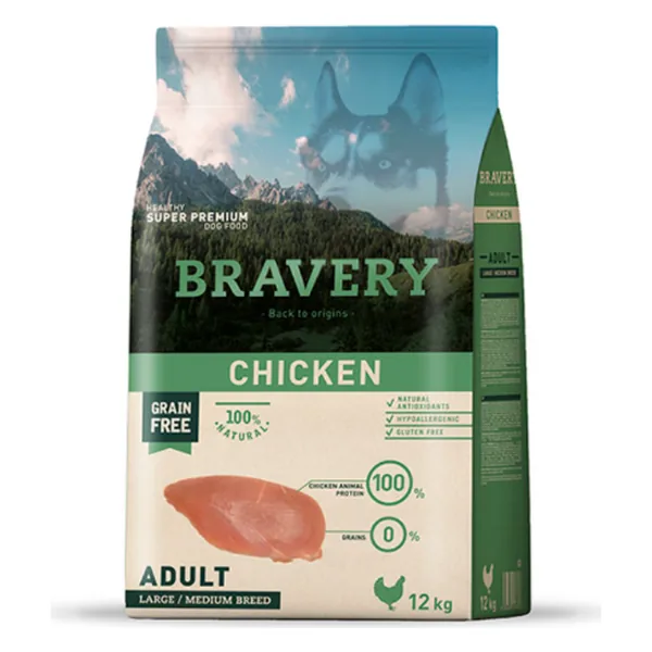 Bravery Adulto Pollo Razas Medianas y Grandes
